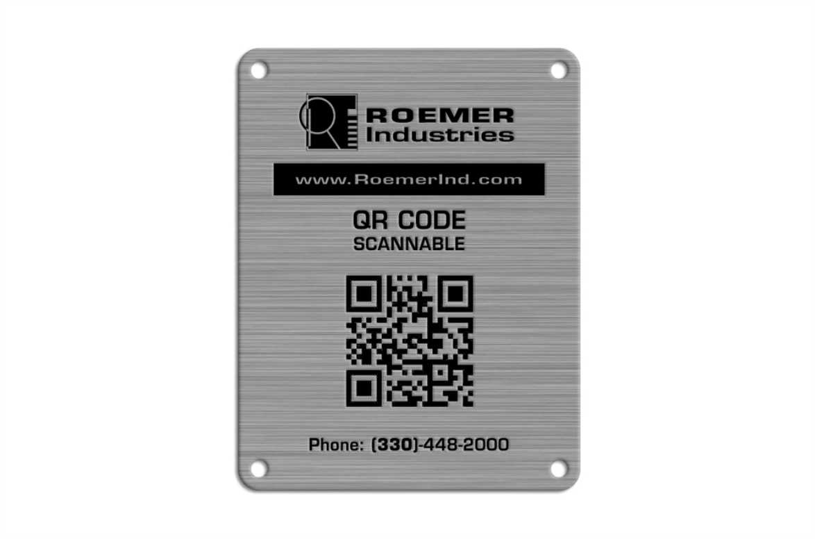 QR kodlu alüminyum metal etiket